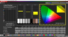 CalMAN ColorChecker (modus: P3, doelkleurruimte: P3)