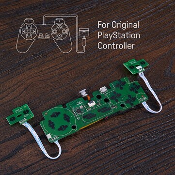 De Mod Kit PCB past in de behuizing van de originele PlayStation Controller. (Afbeeldingsbron: 8BitDo)