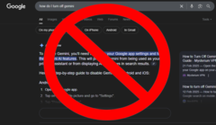 Gemini-resultaten verschijnen bij elke klik op de zoekknop en het uitschakelen ervan is op elk apparaat anders, aangenomen dat het mogelijk is (Afbeelding Bron: Notebookcheck / Google)