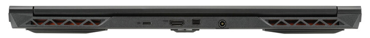 Achterkant: USB 3.2 Gen 2 (USB-C), HDMI, Mini DisplayPort 1.4, voedingspoort