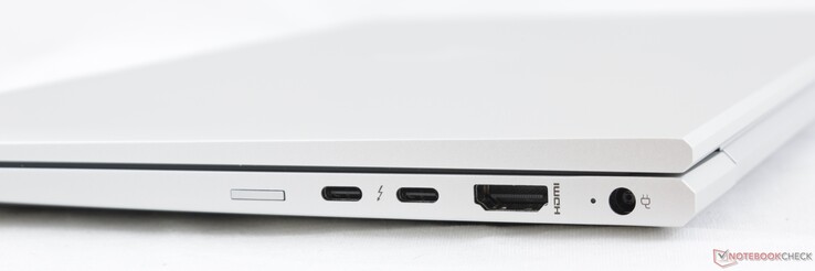 Rechts: Nano-SIM-sleuf (optioneel) 2x USB-C + Thunderbolt 3, HDMI 1.4, AC-voeding