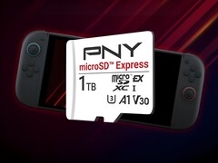 PNY 1TB MicroSD Express-kaart getoond met Switch 2