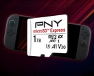 PNY 1TB MicroSD Express-kaart getoond met Switch 2