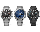 Van links naar rechts: de Casio Edifice ECB-2300D-1A, ECB-2300D-2A en ECB-2300DC-1A. (Afbeeldingsbron: Casio)