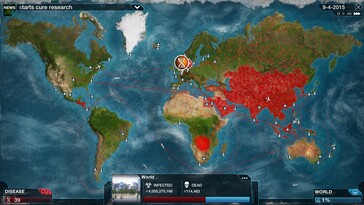 Afbeelding: Een screenshot van de gameplay van Plague Inc: Evolved.