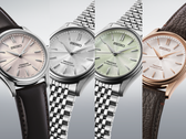 Op de foto, van links naar rechts: Seiko Presage HCC003, HCC001, HCC002 en HCC008.