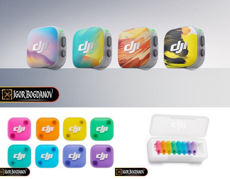 De DJI Mic Mini 2 heeft kleurrijke magnetische covers.