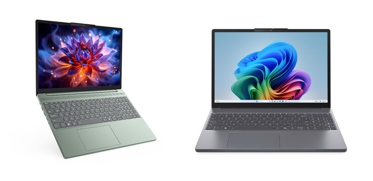 De IdeaPad Slm 3 15IWC11 in de uitvoeringen Moss Green en Luna Grey.