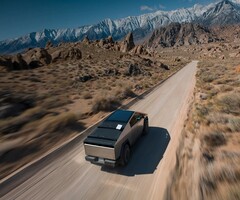Een SpaceX Starlink Mini op een Tesla Cybertruck