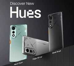 De Tecno Pova Curve 5G is verkrijgbaar in magisch zilver, neon cyaan en geek zwart (Afbeelding bron: Tecno)