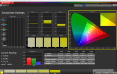 CalMAN verzadiging (profiel: sRGB)