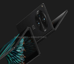De OnePlus Fold zal het handelsmerk van het bedrijf waarschuwing slider. (Afbeeldingsbron: @OnLeaks &amp;amp; SmartPrix)