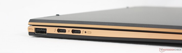 Links: USB-A 3.2 Gen. 1, 2x USB-C Thunderbolt 4 met DisplayPort + Power Delivery