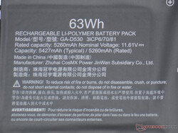 63 Wh batterij in de Gigabyte Aero 14 OLED
