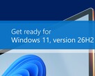 Officiële promotiebanner van Microsoft waarin de aanstaande Windows 11-versie 26H2 wordt aangekondigd.