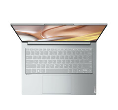 Lenovo Yoga Slim 7 Pro in Cloud Grey met een mylar-scherm. (Afbeelding bron: Lenovo)