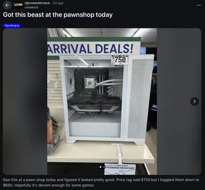 u/uneektnt scoorde een prachtige deal bij een pandjeshuis. (Afbeeldingsbron: uneektnt via Reddit)