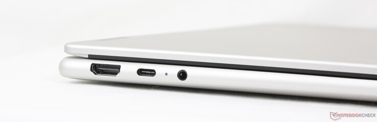 Links: HDMI (4K 60 Hz), USB-C (10 Gbps) w/ DisplayPort 2.1 + Power Delivery, 3,5 mm headset