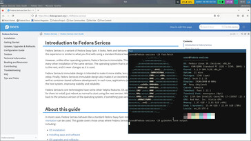 Fedora Sway Atomic gebruikt de Sway tiling window manager (Afbeelding: Fedora).
