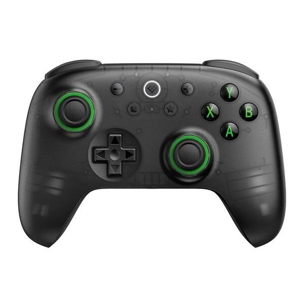 De 8BitDo Ultimate 2C Wireless in Translucent Black heeft groene joystickringen en ABXY-knoppen. (Afbeeldingsbron: 8BitDo)