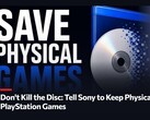 Een promotieafbeelding voor de petitie „Don't Kill The Disc” ten behoeve van fysieke PlayStation-spellen