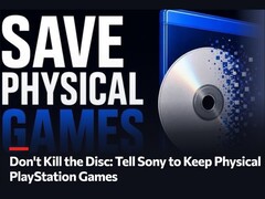 Een promotieafbeelding voor de petitie „Don't Kill The Disc” ten behoeve van fysieke PlayStation-spellen