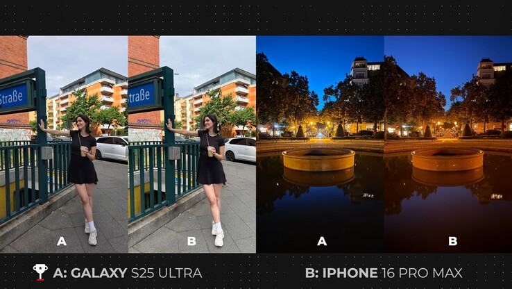 De foto's gebruikt in de vergelijking van Samsung Galaxy S25 Ultra en iPhone 16 Pro Max (bron: Versus; screenshot)