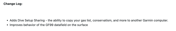 De release notes voor software v25.21 voor de Garmin Descent G2 duikcomputer