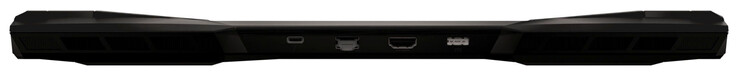 Achterzijde: Thunderbolt 4 (USB-C; DisplayPort), 2,5 Gb/s Ethernet, HDMI, netstroomadapter