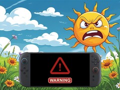 Nintendo Switch 2 getoond in heet buitenweer (Afbeelding bron: Nintendo of America met bewerkingen)