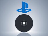 Een lege PS5-schijf, weergegeven onder het PlayStation-logo
