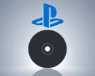 Een lege PS5-schijf, weergegeven onder het PlayStation-logo