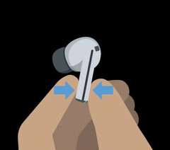 Een officiële tekening van de Galaxy Buds3 Pro. (Afbeeldingsbron: Android Authority)