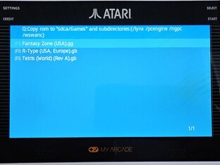 ROM's in de map Games worden alfabetisch weergegeven vanaf de SD-kaart op de Gamestation Go, submappen zijn mogelijk (bron: Marc Zander, Notebookcheck)