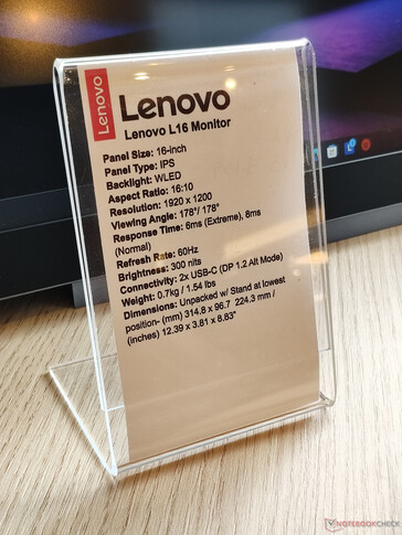 Specificaties van de draagbare monitor