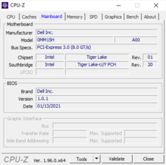 CPU-Z systeem info: Moederbord
