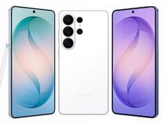 De Galaxy S26 Ultra in drie van de verwachte lanceringskleuren.