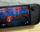 Valve's Steam Deck handheld met OLED-scherm. (Afbeeldingsbron: Notebookcheck)