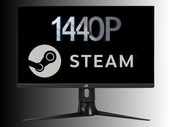 1440p monitor zoals gebruikt door Steam-gamers afgebeeld (Afbeelding bron: Asus, Steam met bewerkingen)