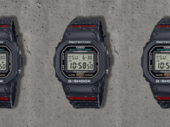 Het Casio G-Shock x Offspring DW-5600 collab-horloge (afbeelding) heeft opvallende rode &quot;Offspring&quot;-logo&#039;s op de band. (Afbeelding bron: Offspring op Instagram)