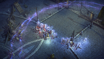Een afbeelding die een gevecht toont in Pathfinder: Kingmaker — Enhanced Plus Edition.