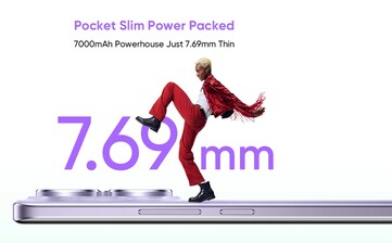 De Realme 15 Pro zal praktisch net zo dun zijn als zijn voorganger, zelfs met een grotere batterijcapaciteit. (Afbeeldingsbron: Realme)