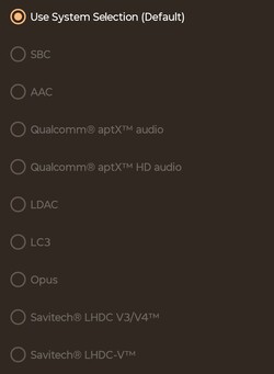 Beschikbare Bluetooth-audiocodecs