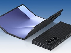 Galaxy Z TriFold in opgevouwen en opengevouwen toestand.