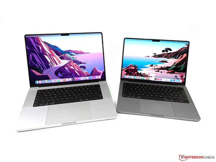 MacBook Pro 16 2021 (links) vs. MacBook Pro 14 2021 (rechts)