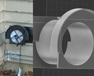 Afgebeeld - een IRL-afbeelding van de eenrichtingsuitsluiting (links), en een ontwerprender van dezelfde (rechts). (Afbeeldingsbron: u/Chronus88 via r/3Dprinting)