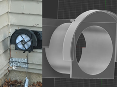 Afgebeeld - een IRL-afbeelding van de eenrichtingsuitsluiting (links), en een ontwerprender van dezelfde (rechts). (Afbeeldingsbron: u/Chronus88 via r/3Dprinting)