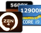 De AMD Zen 4 ES liet winst zien ten opzichte van de i9-12900K, terwijl hij de Ryzen 5 5600X wegblies. (Afbeelding bron: UserBenchmark/AMD - bewerkt)