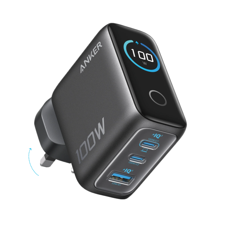 De Anker-oplader (100W, 3 poorten, slim display). (Afbeeldingsbron: Anker)