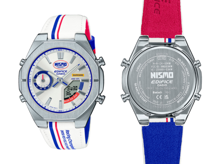 Het Casio Edifice x Nismo ECB-S10NIS-7A Heritage Edition horloge. (Afbeelding bron: Casioblog)